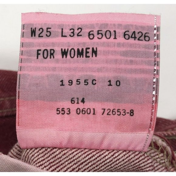 Levis 501 For Women 25x32 Red Jeans Vintage Button Fly Straight Leg Made In USA - Picture 8 of 10